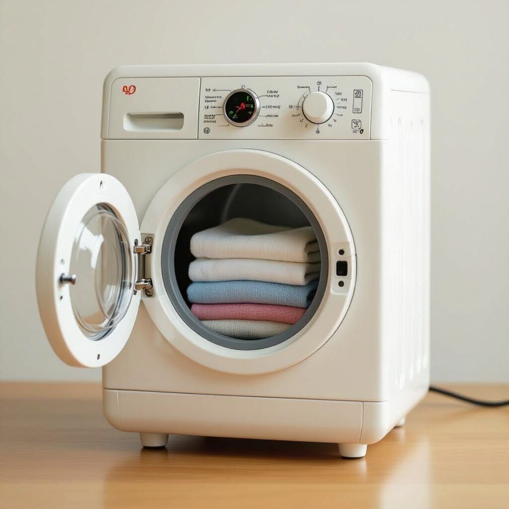 Quirky Washing Machine Alarm Clock With Laundry