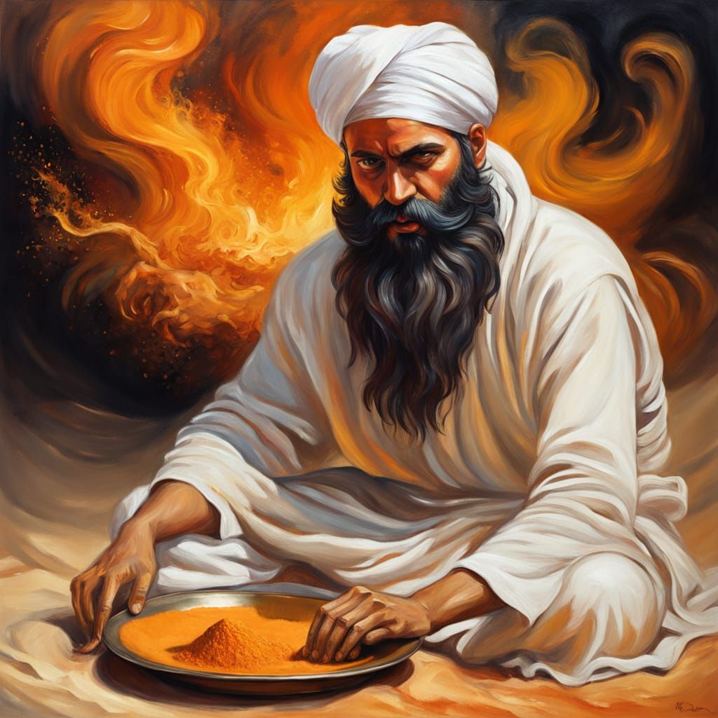 Man on Fire: An Oil Painting in Old Masters Style