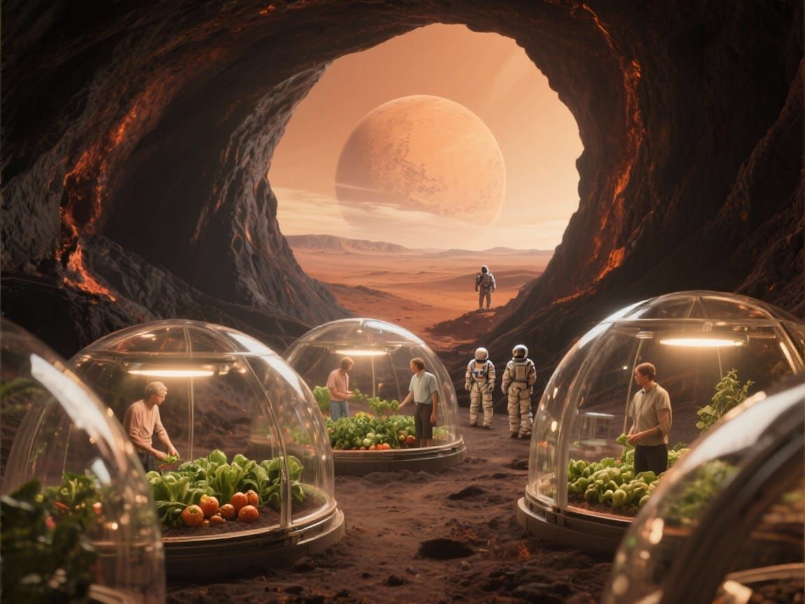Martian Domes: Human Life Inside Volcanic Tubes