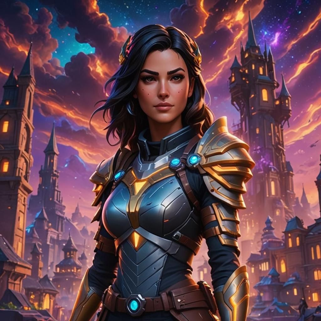 Young Woman Portrait in Fortnite Style