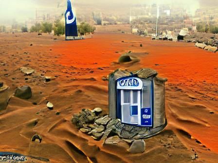 TARDIS on Mars: A Sci-Fi Scene