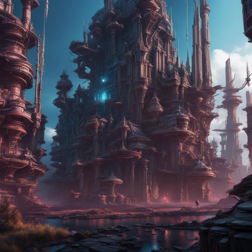 Detailed Matte Painting in Deep Color