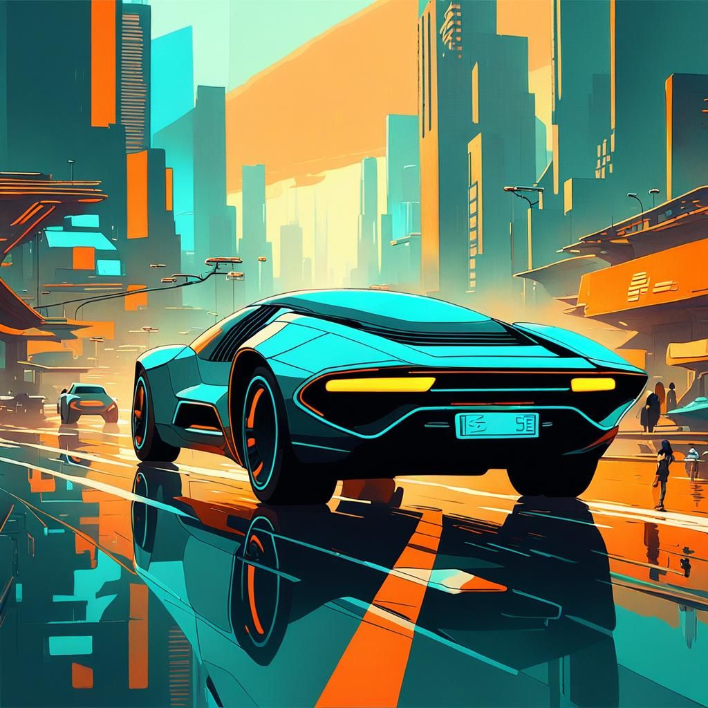 Cyberpunk Beijing: Futuristic Car Concept Art