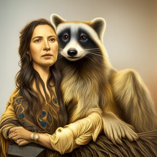 This was supposed to be Mona Lisa holding a raccoon 😂🦝