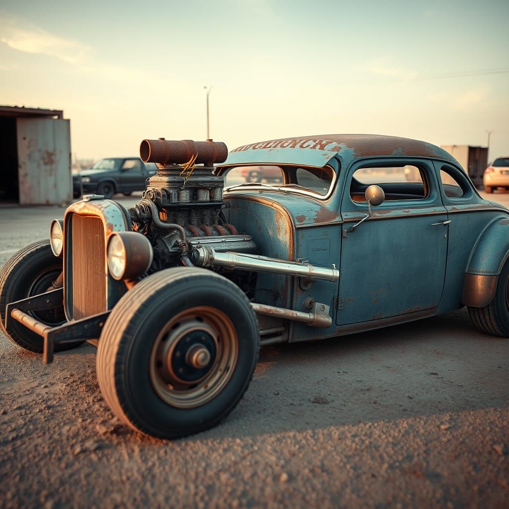 Gritty 1955 Rat Rod with Blown V8 Engine