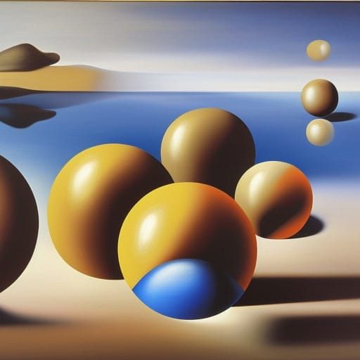 Surreal Melting Orb in Dali Style