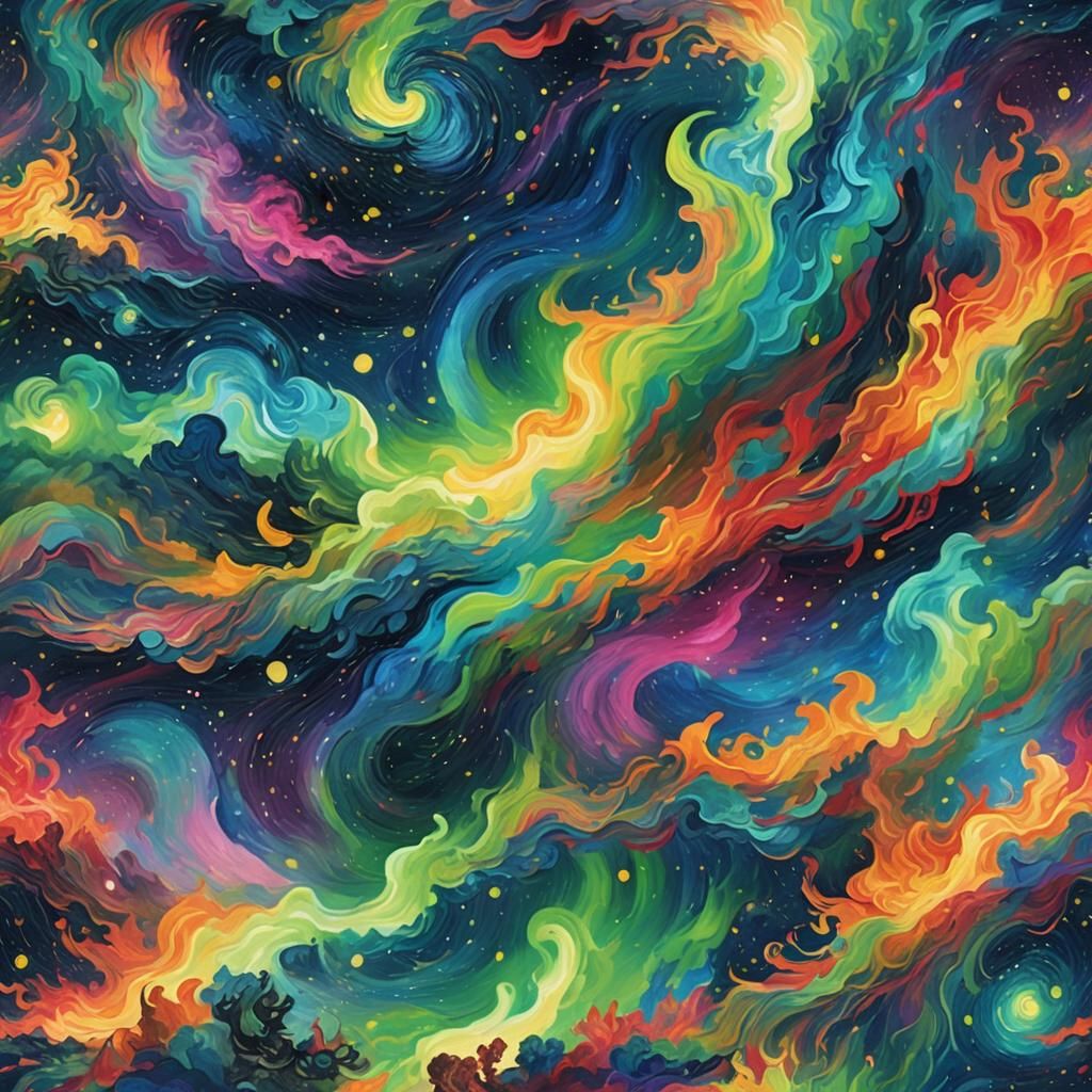 Aurora Borealis in Van Gogh Style