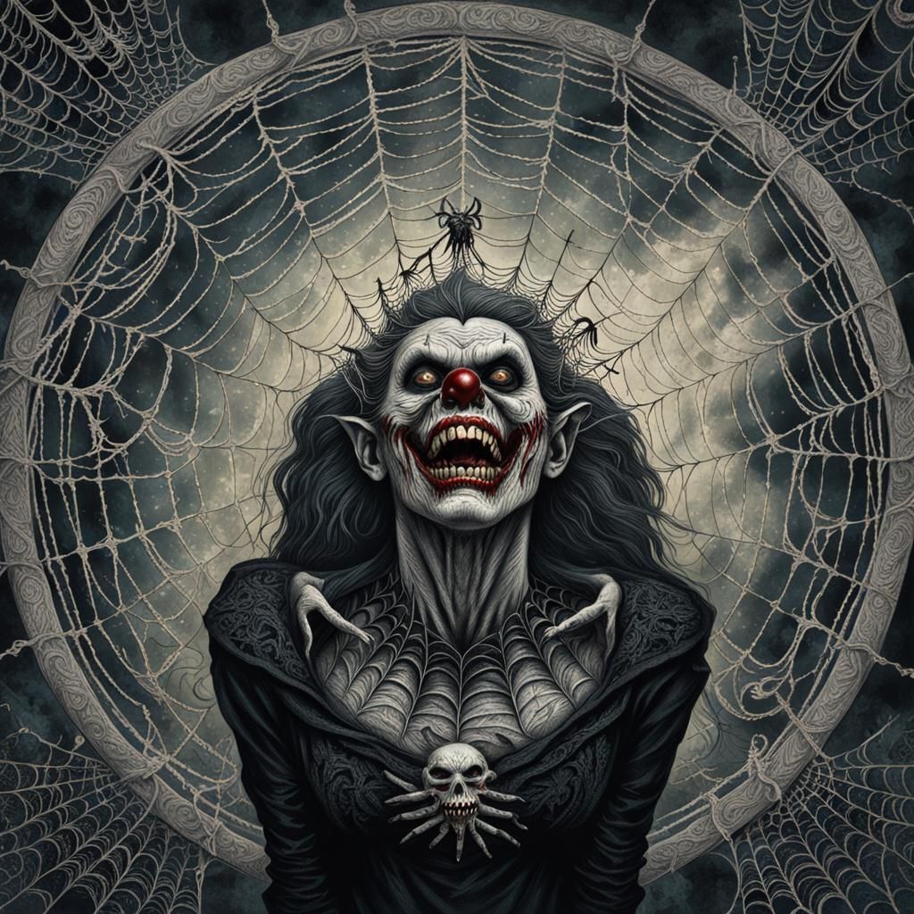 Surreal Monster Mandala in a Haunting Horror Artwork