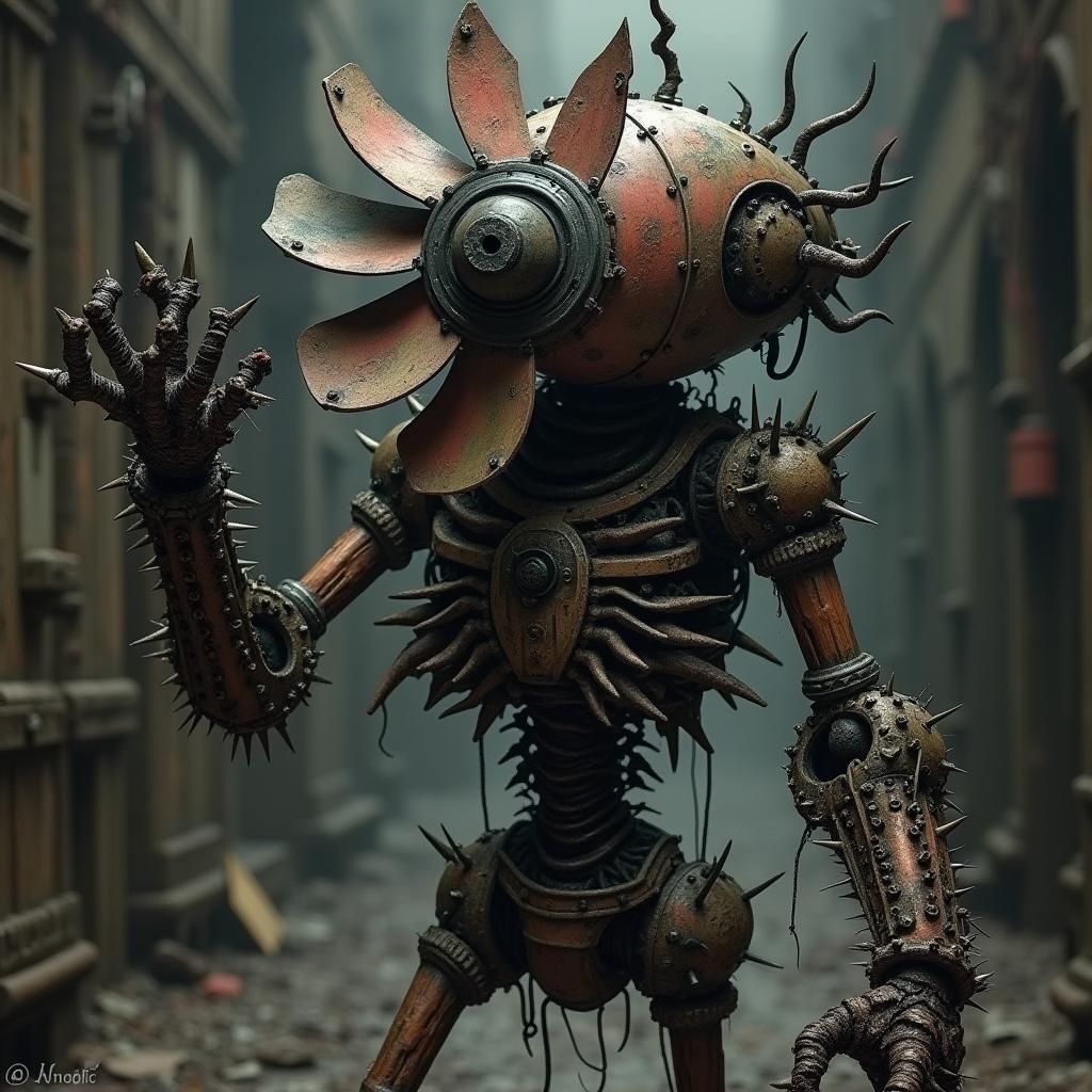 Gothic Robot Monster in Haunting Victorian Setting