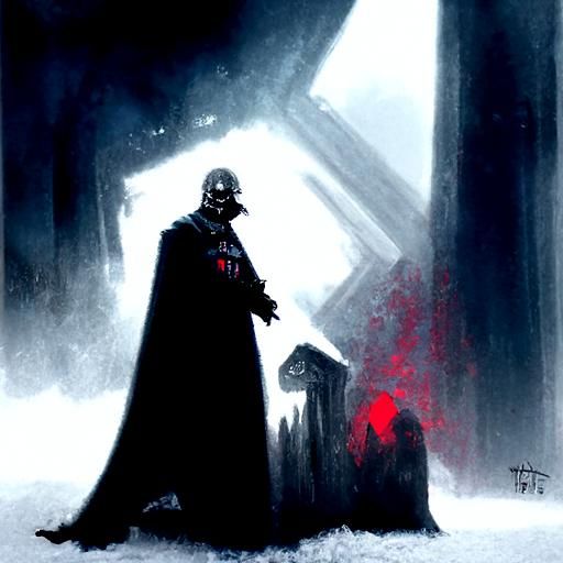 Sinister Darth Vader Portrait in Fantasy Art Style