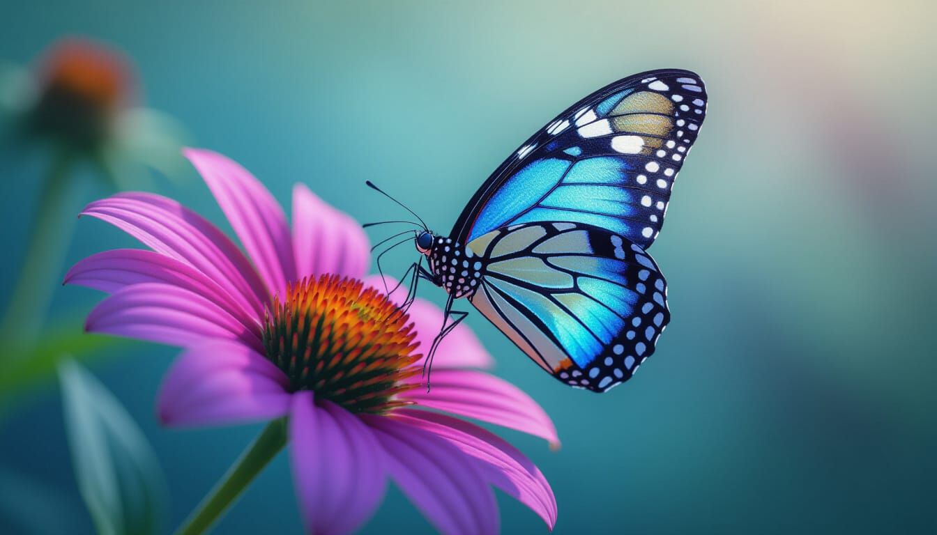 Graceful Butterfly on Exotic Flower: Fine Art Photo