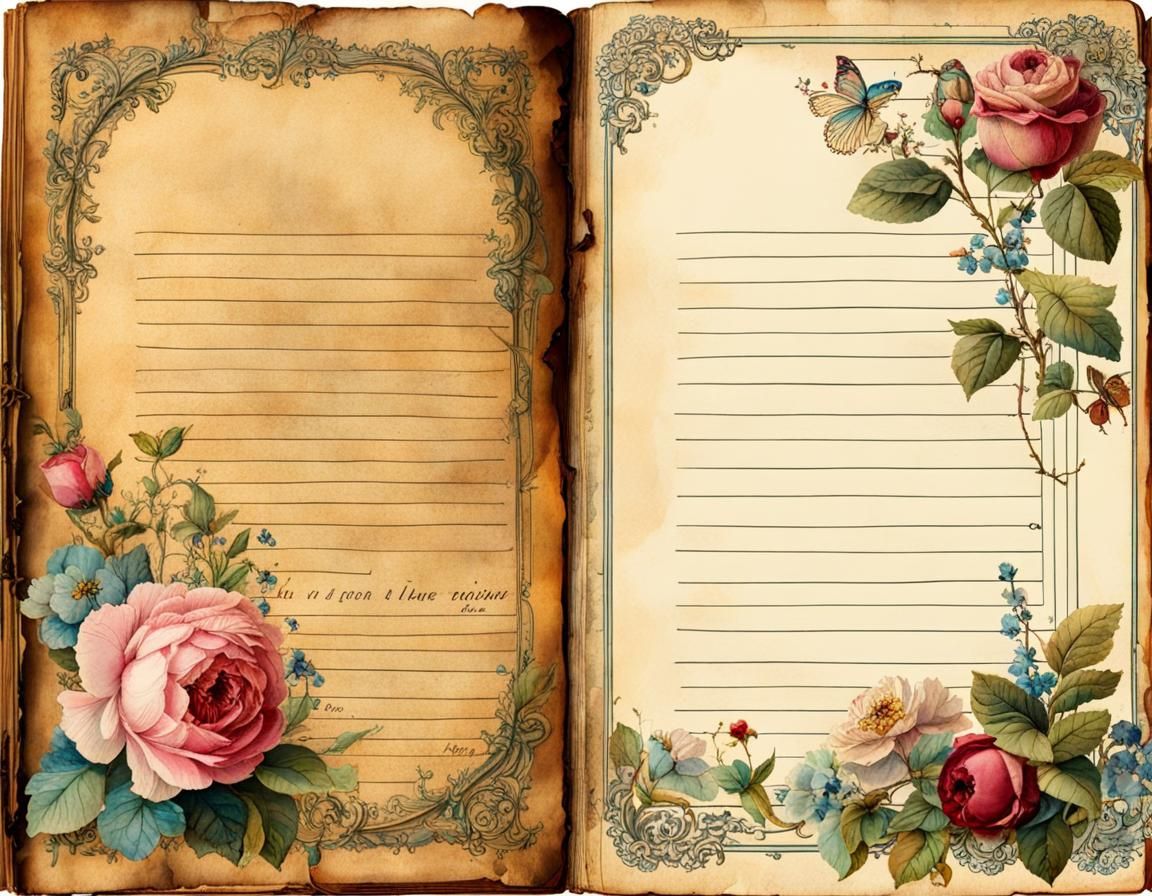 Victorian Journal with Ephemera in Mixed Media Collage