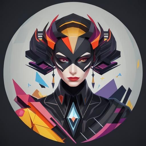 Geometric Woman Portrait in Neo-Cubist 3D Style