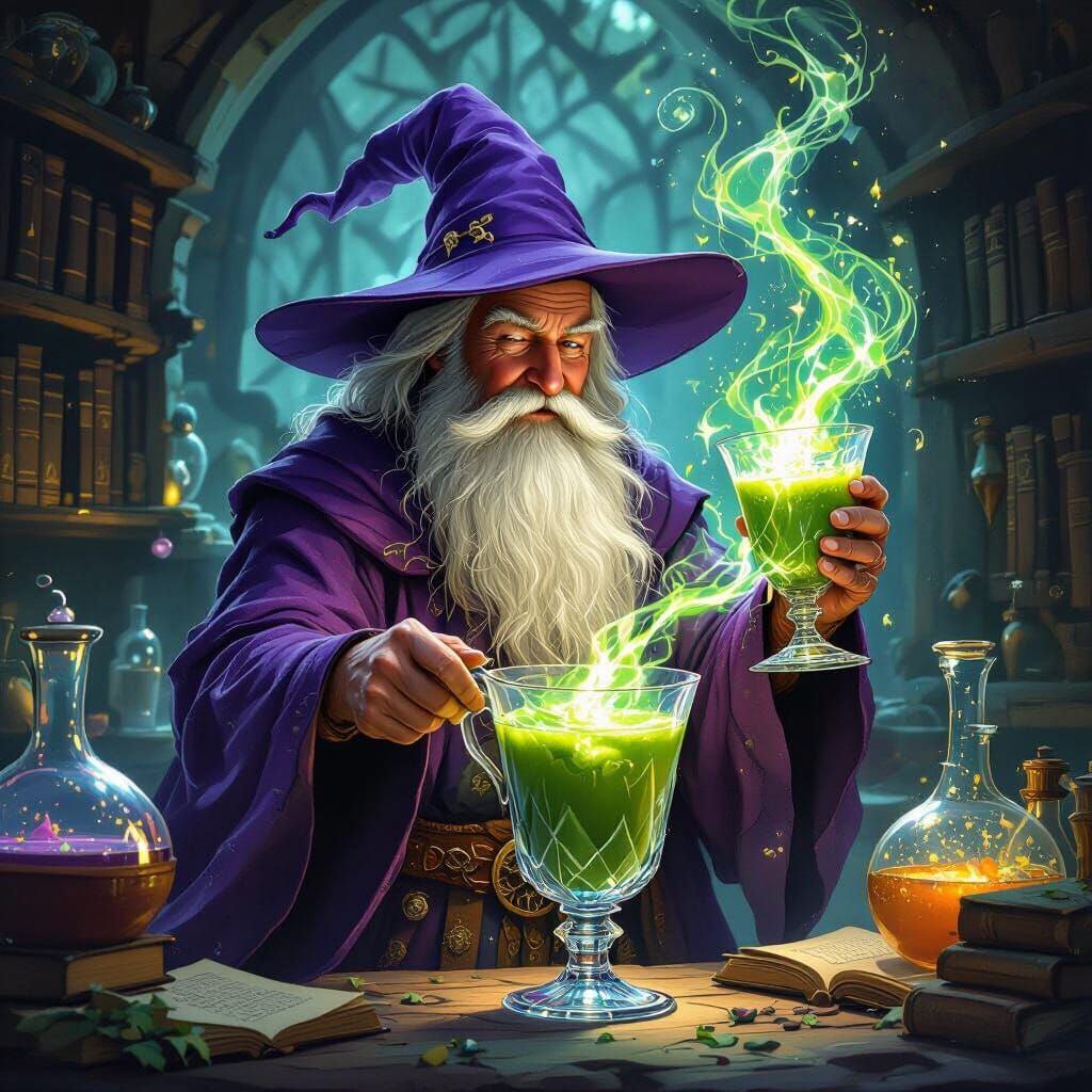 Wizard Magically Blends Smoothie in Alchemist Lab