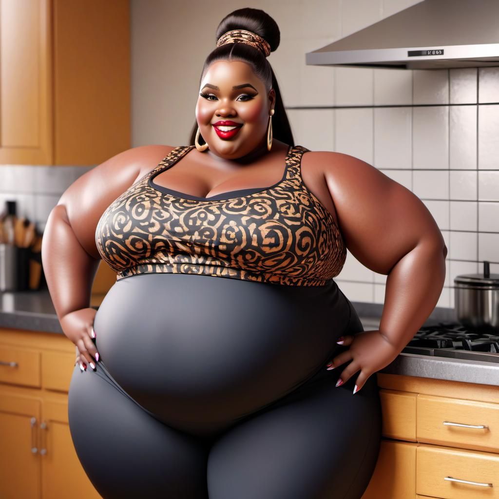 Stunningly Beautiful Obese Girl in Kitchen, Plexar Animation