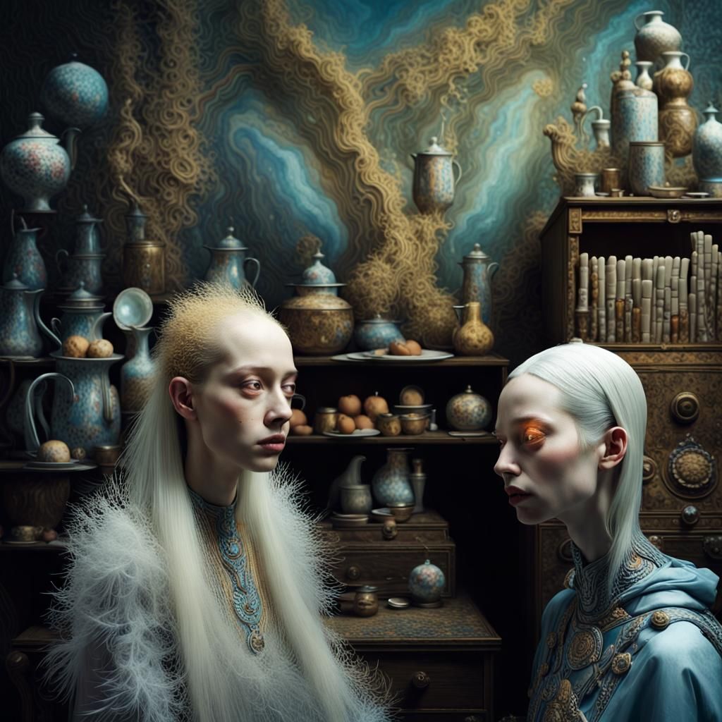 Magical Biological Dreamscape with Prisms and Particles