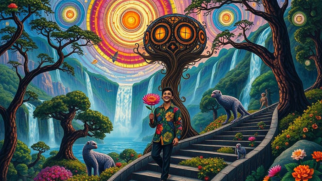 Utopian Floating City: Sacred Geometry in Oil Painting