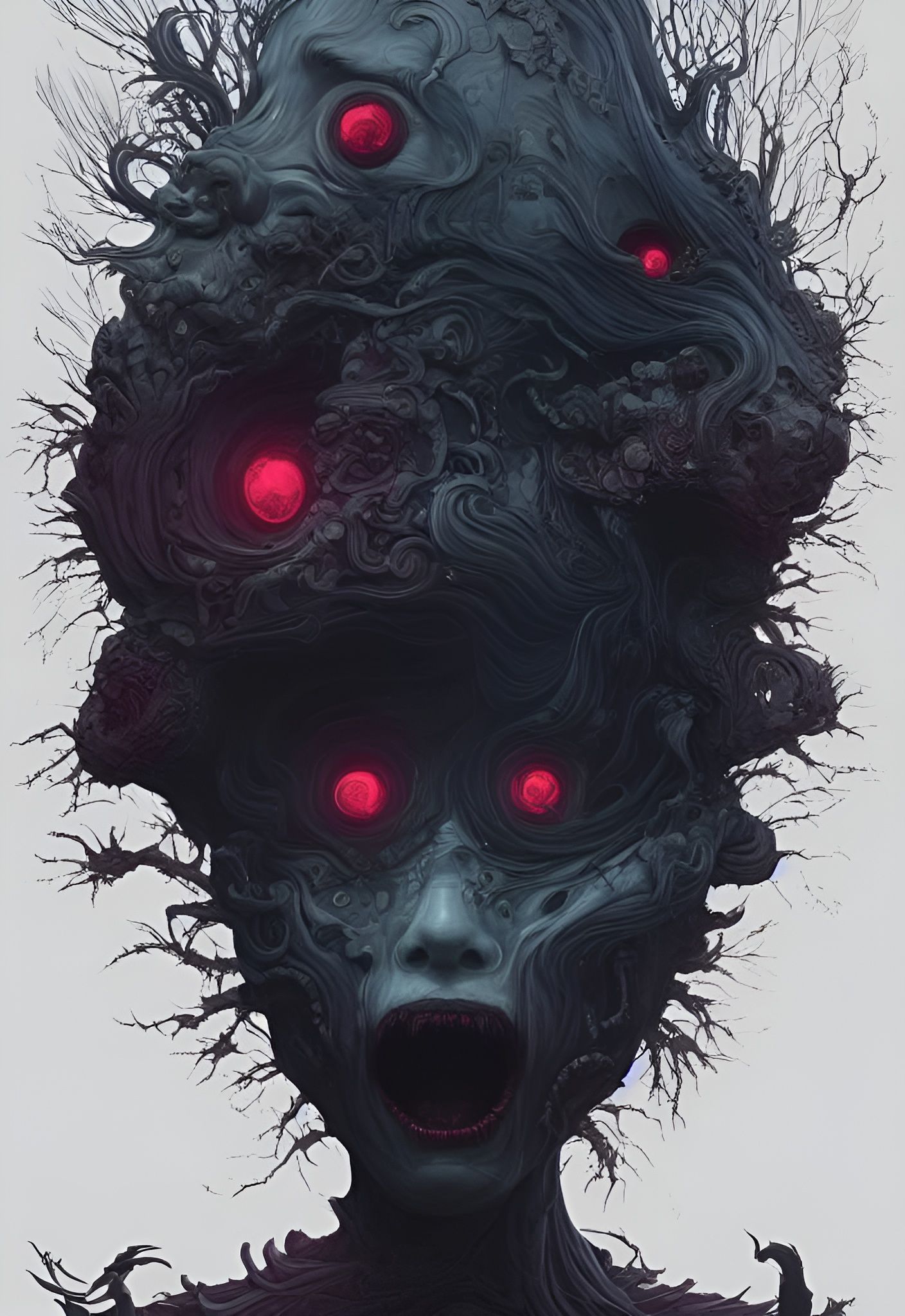 Terrifying Fear Illustration in Horror Art Style