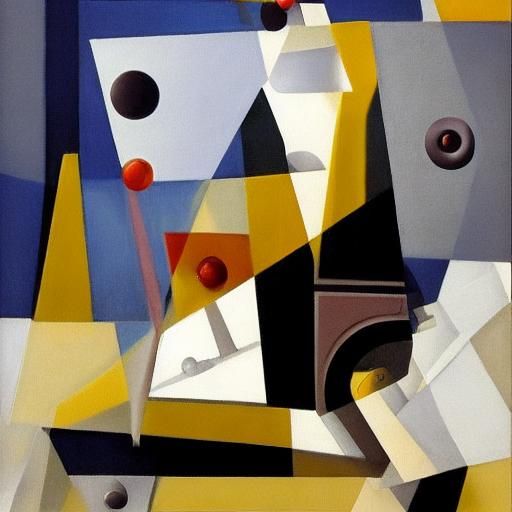 Abstract Cubist Symphony of Musical Instruments
