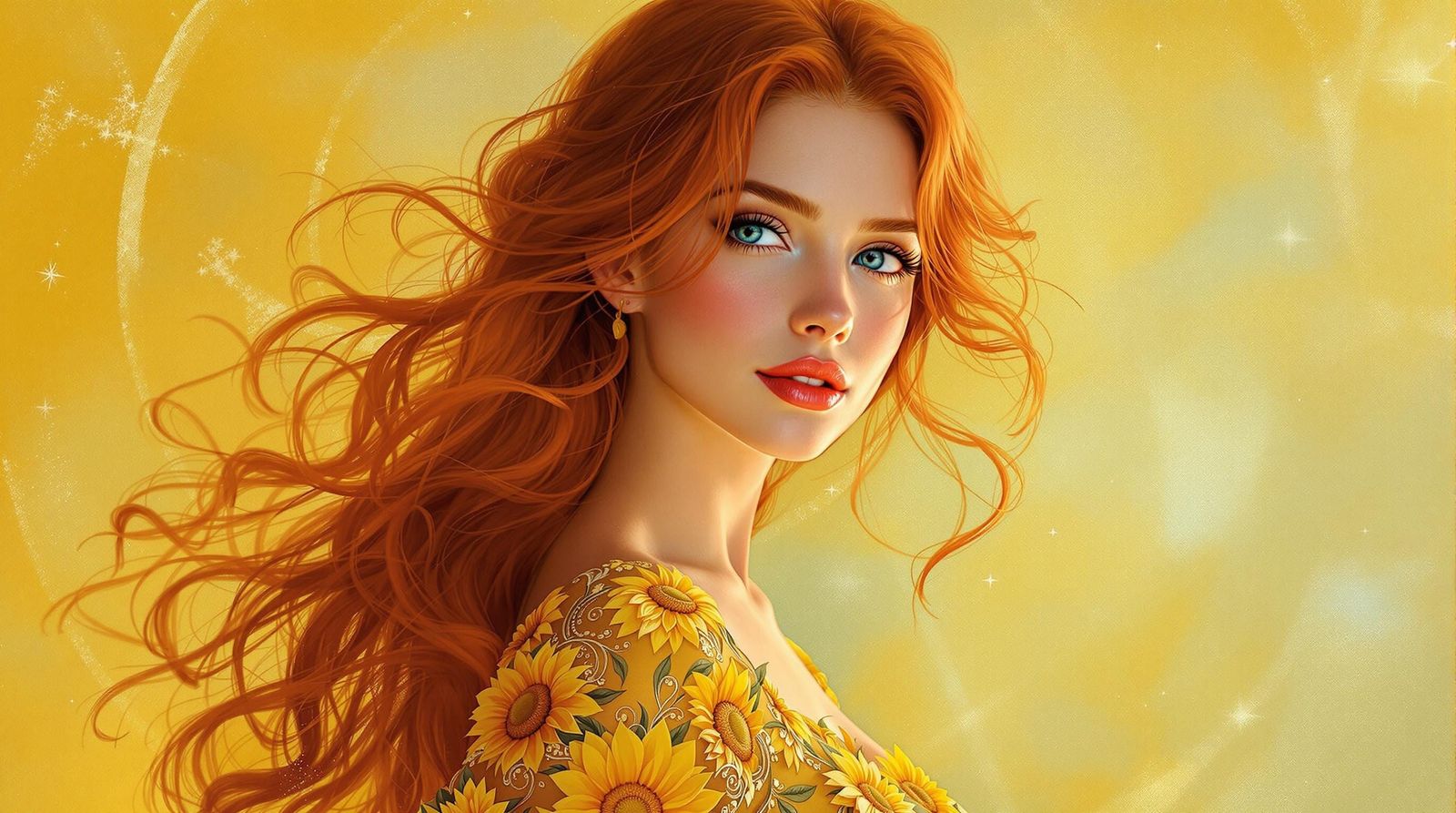 Ron Weasley Reimagined as a Stunning Woman in Whimsical Art
