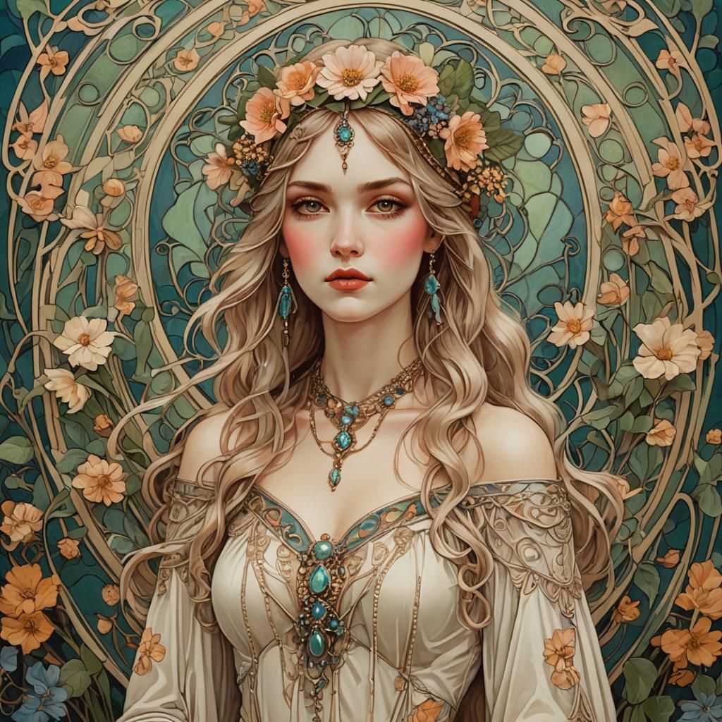 Art Nouveau Bohemian Portrait