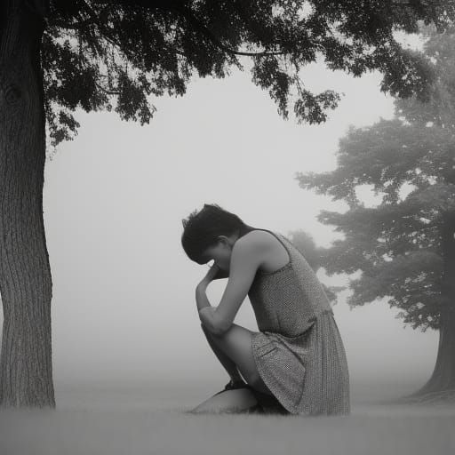 Crying Under a Tree: A Moment of Solitude