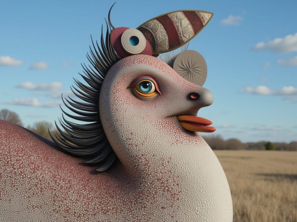 Bert the Brom in Colorful Mixed Media With Fine Lines