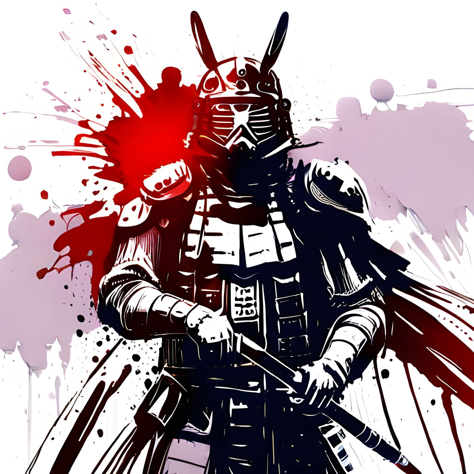 Samurai Rabbit in Hypermaximalist Style