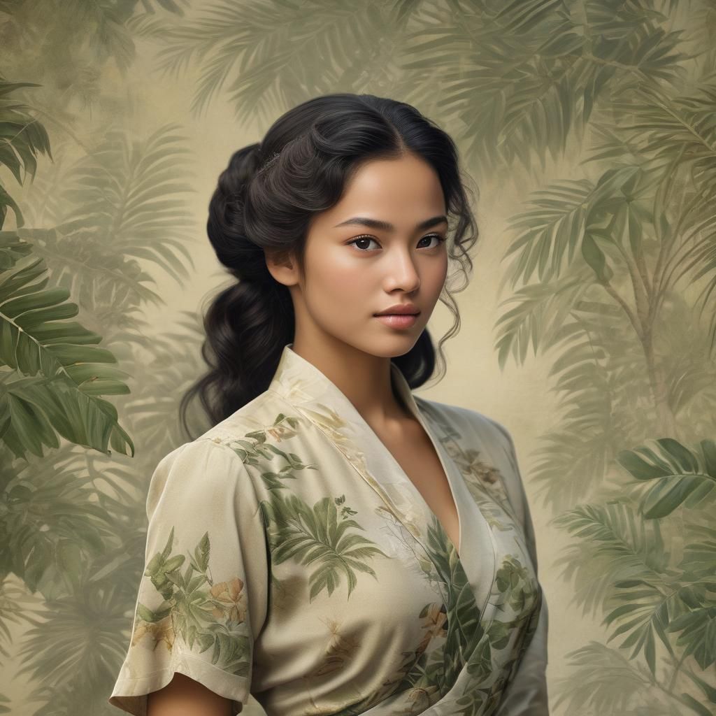 Elegant Woman's Portrait with Vintage Natural Look