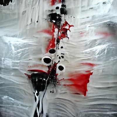 Scary Abstract Oil Painting: Demon in Dress