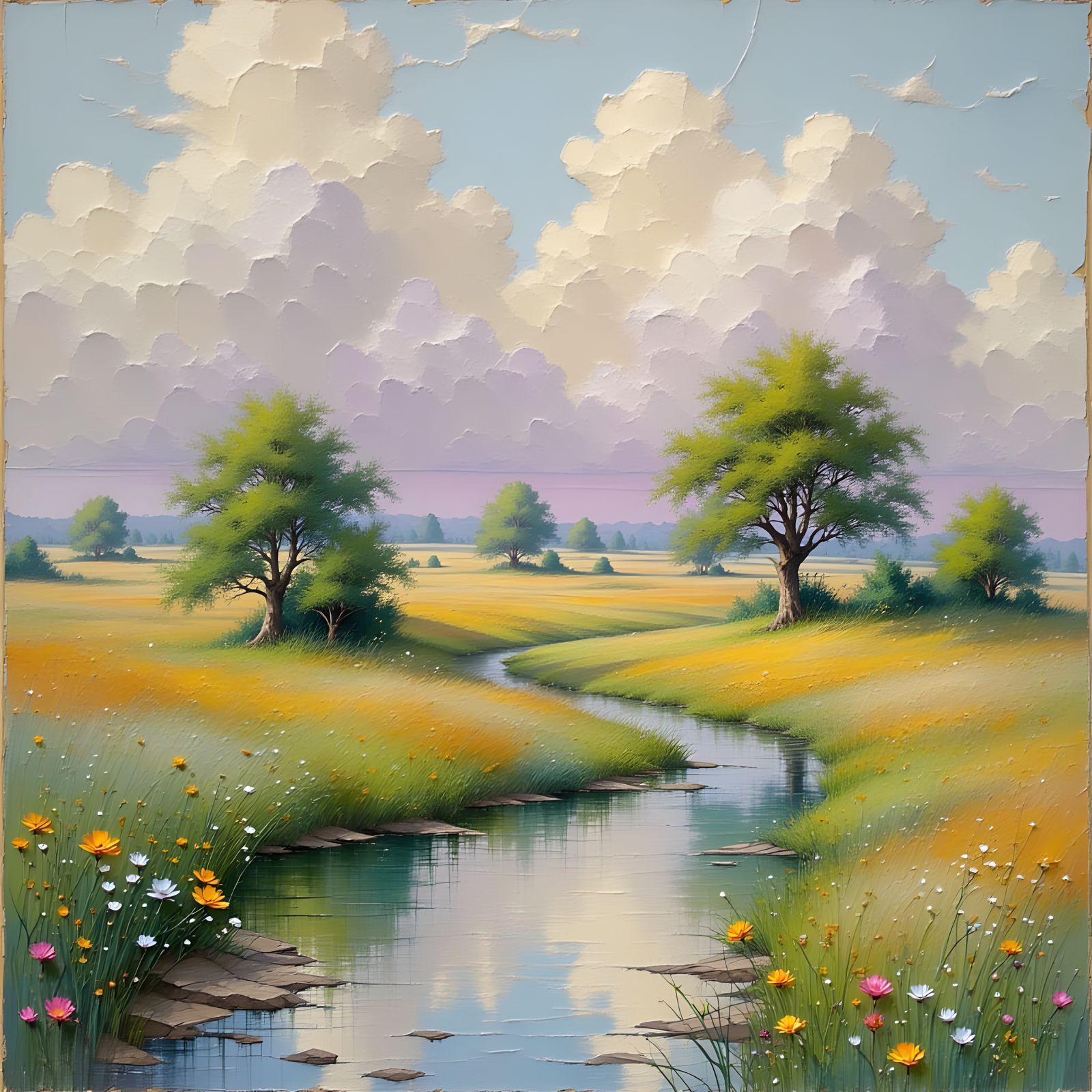 Abstract Gentle Breeze Art in Pastel Colors