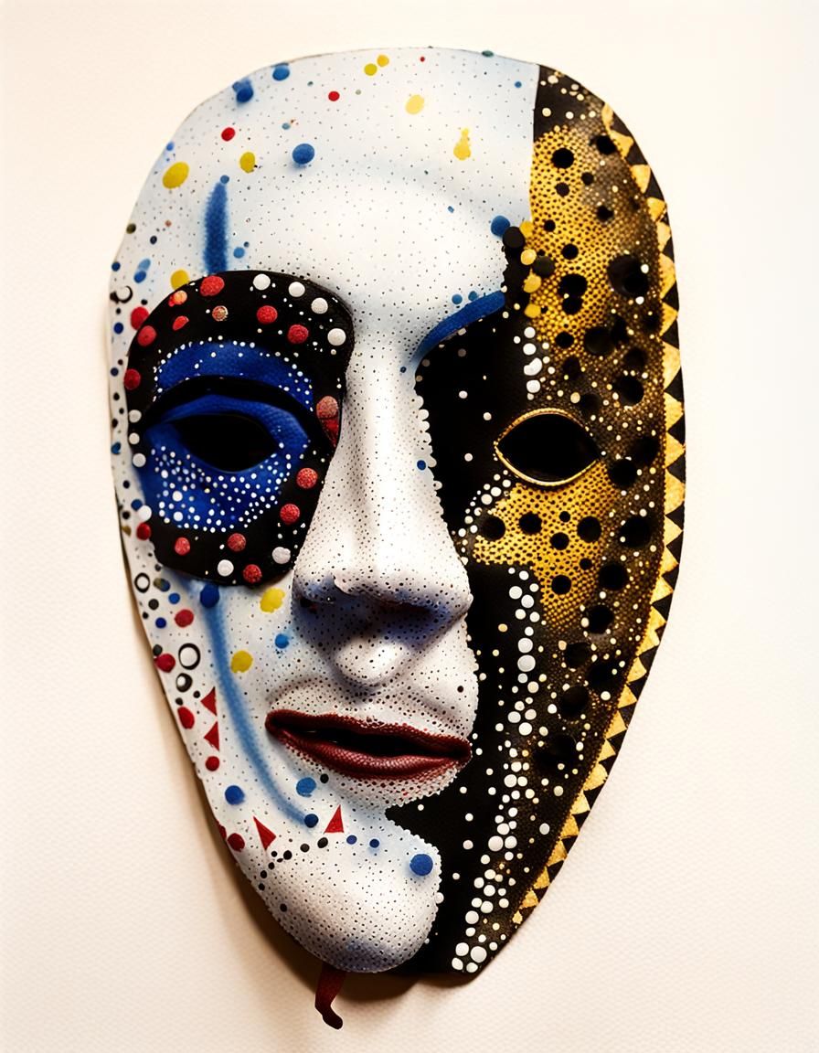 Clown Mask with Boils in Digital Art Style