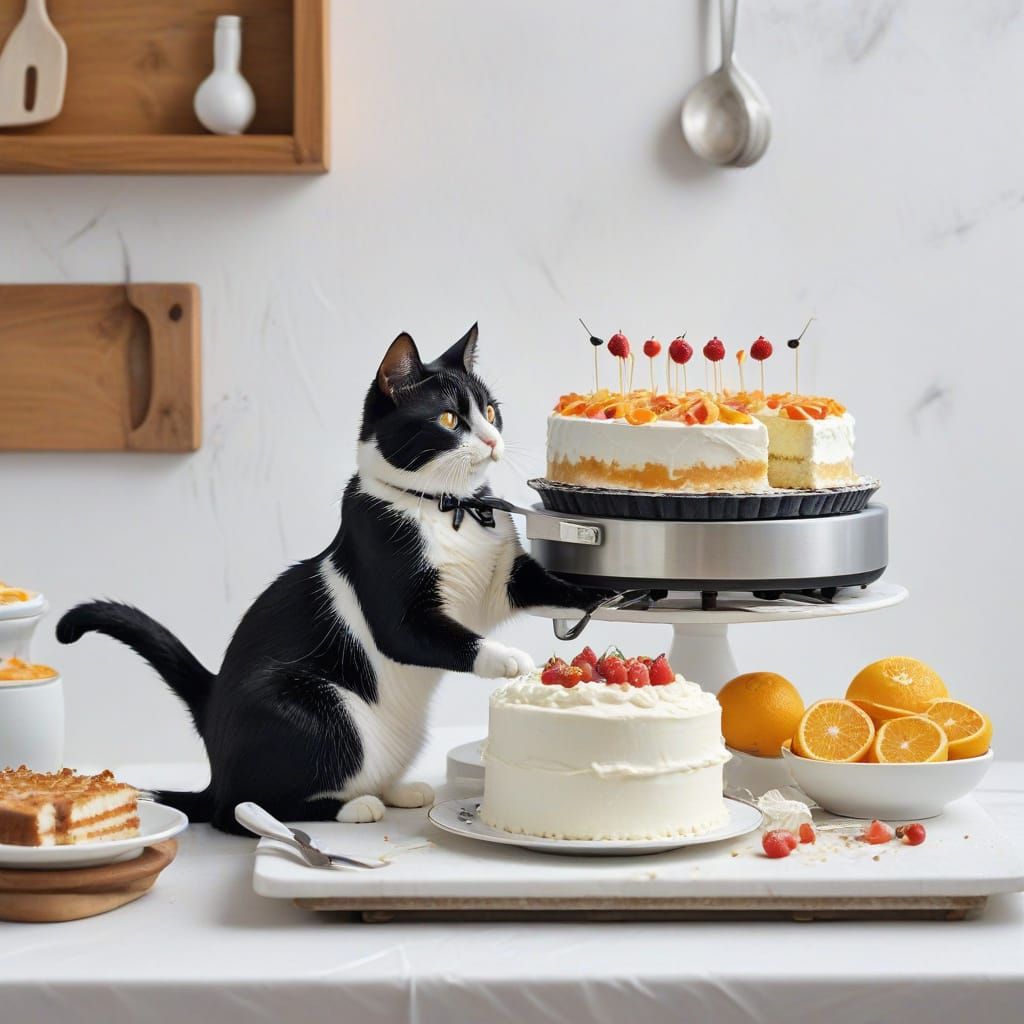 Whimsical Cats Enjoy Baking Sweet Treats