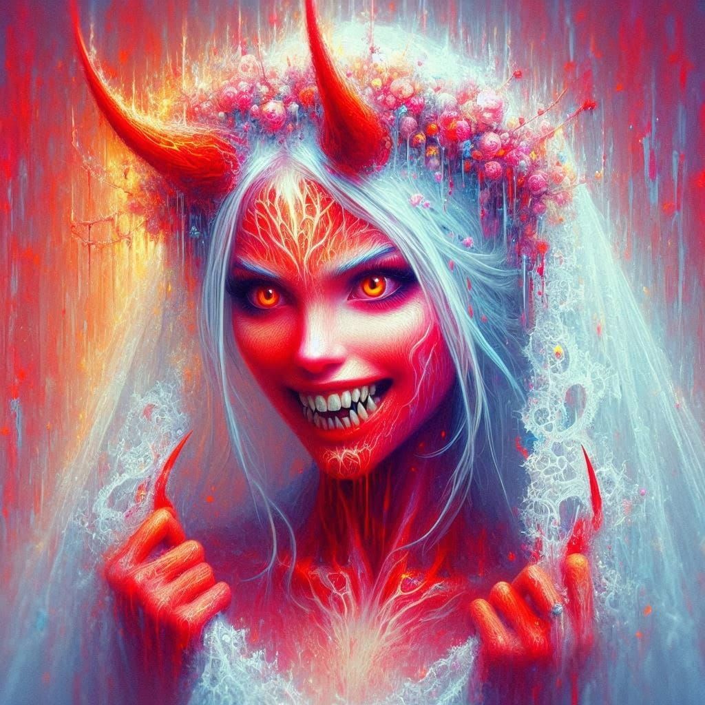 Impressionistic Portrait of a Devil's Bride