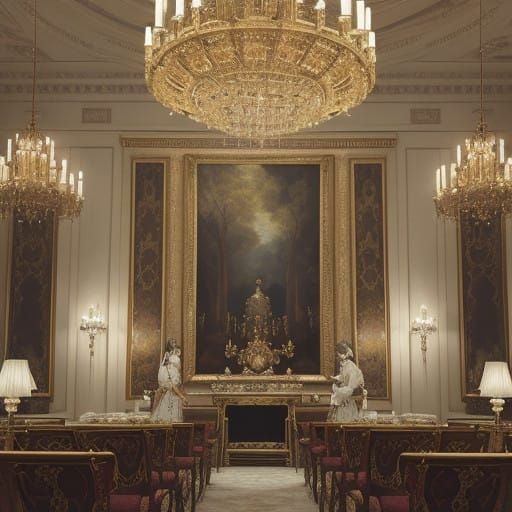 Elegant 18th Century Aristocrat in Opulent Ballroom