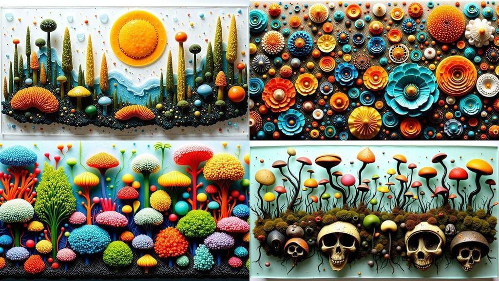 Pixel Art Nature Collage in Epoxy Resin