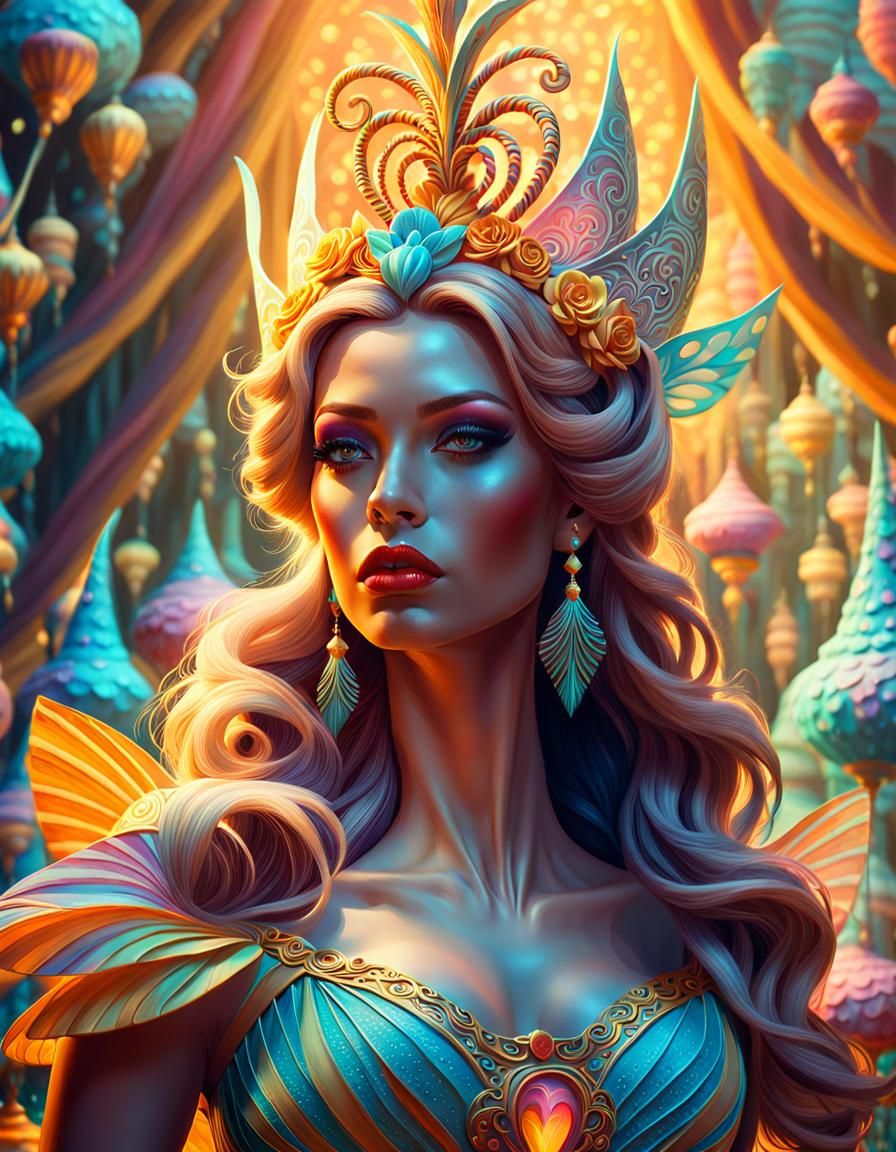 Fantasy Woman in Candyland: Gouache Concept Art