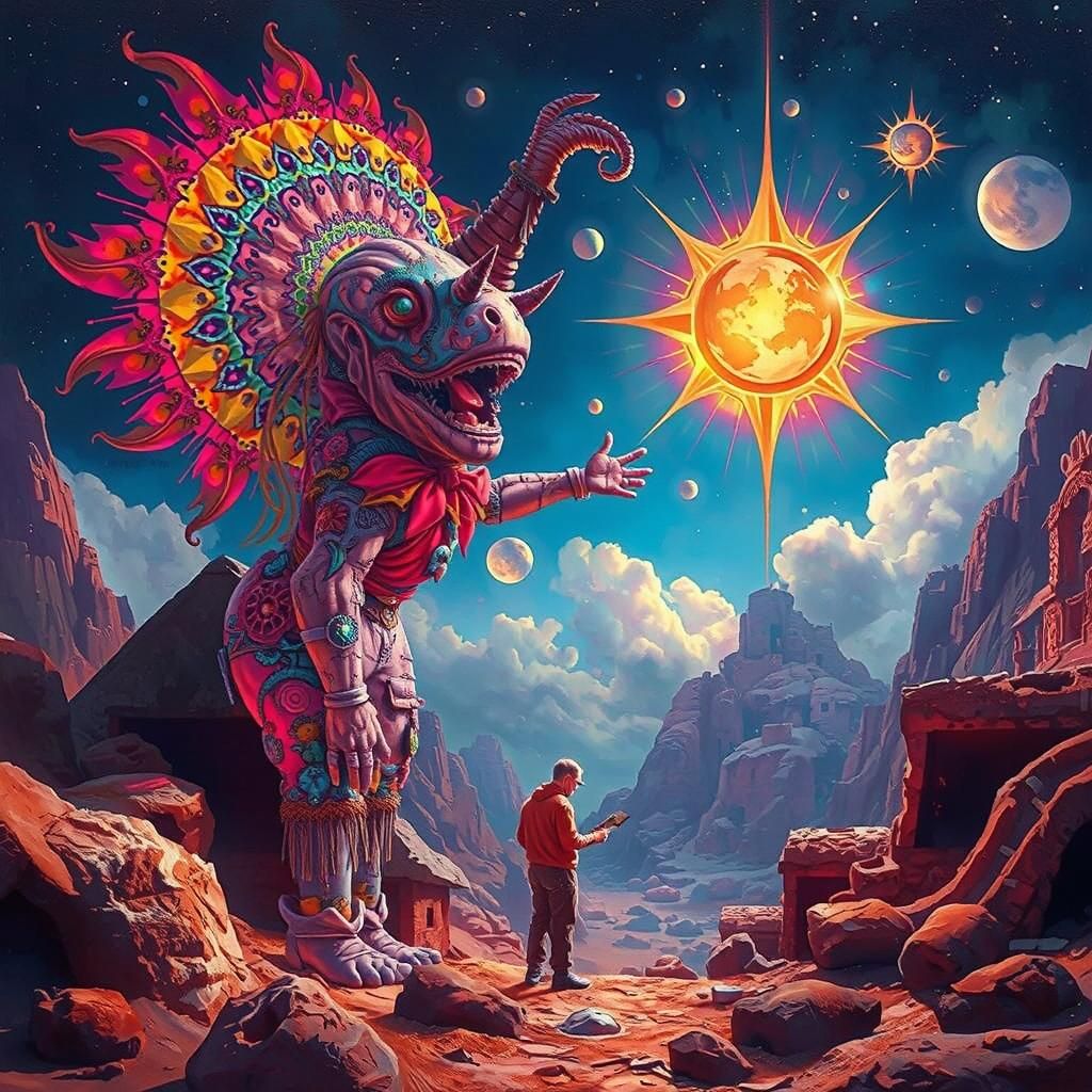 Surreal Farm Scene in Maximalist Oil Painting