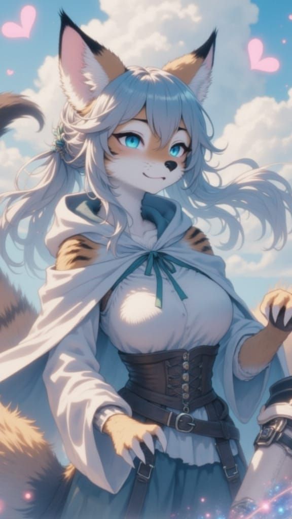 Anime Fox Knight in Soft Lighting with God Rays