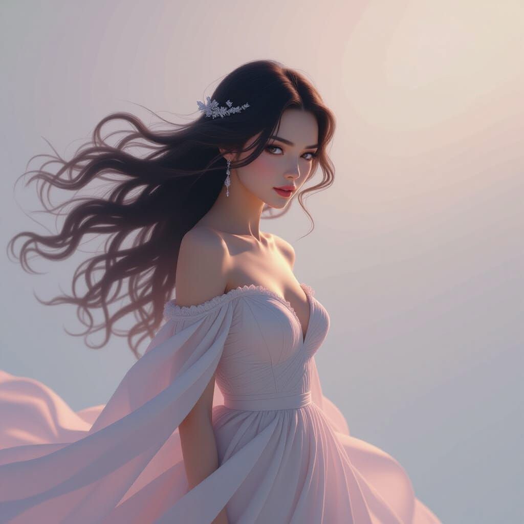 Surreal Dream Girl in Fuzzy Abstract Style