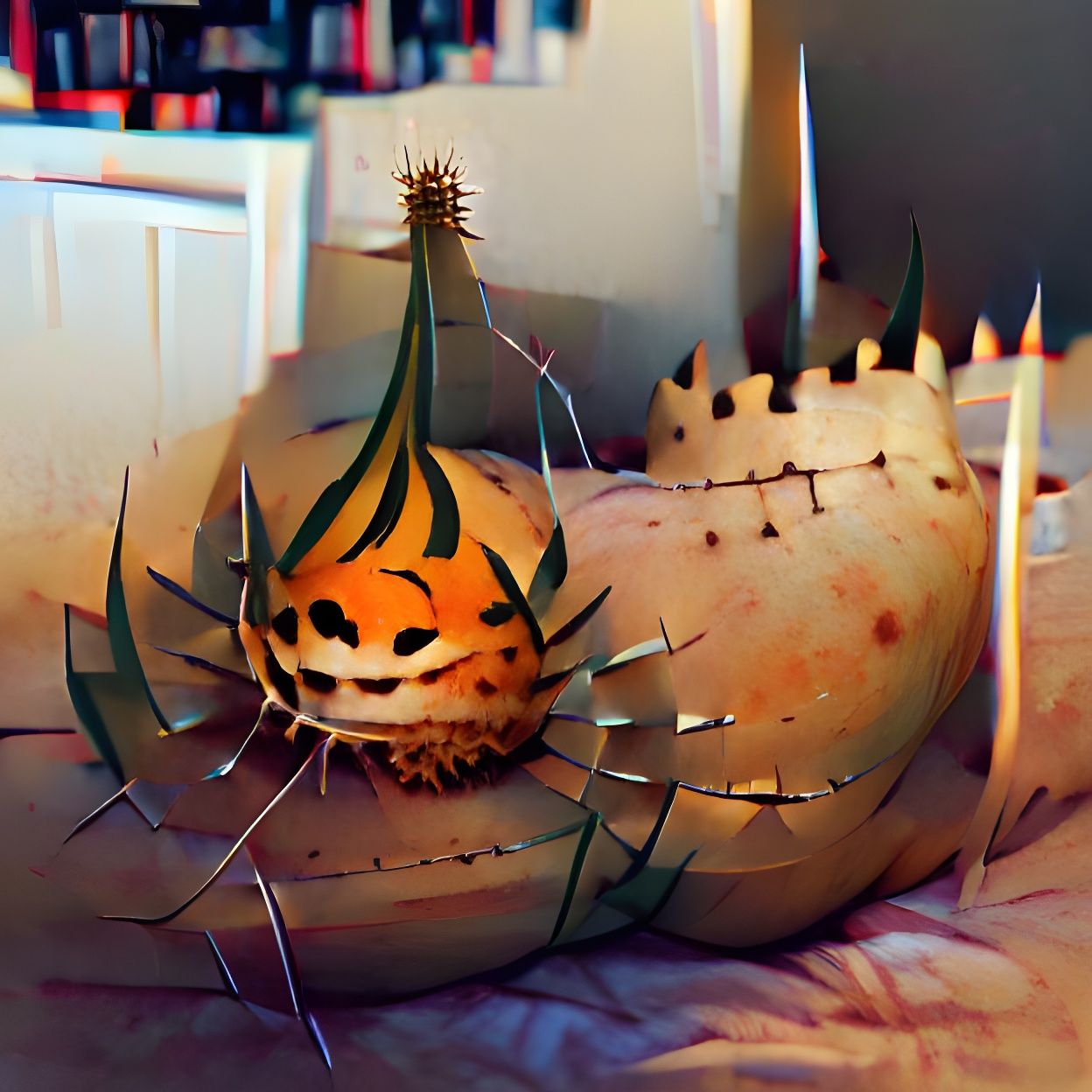 Menacing Thorny Pumpkin Awaits Its Victim