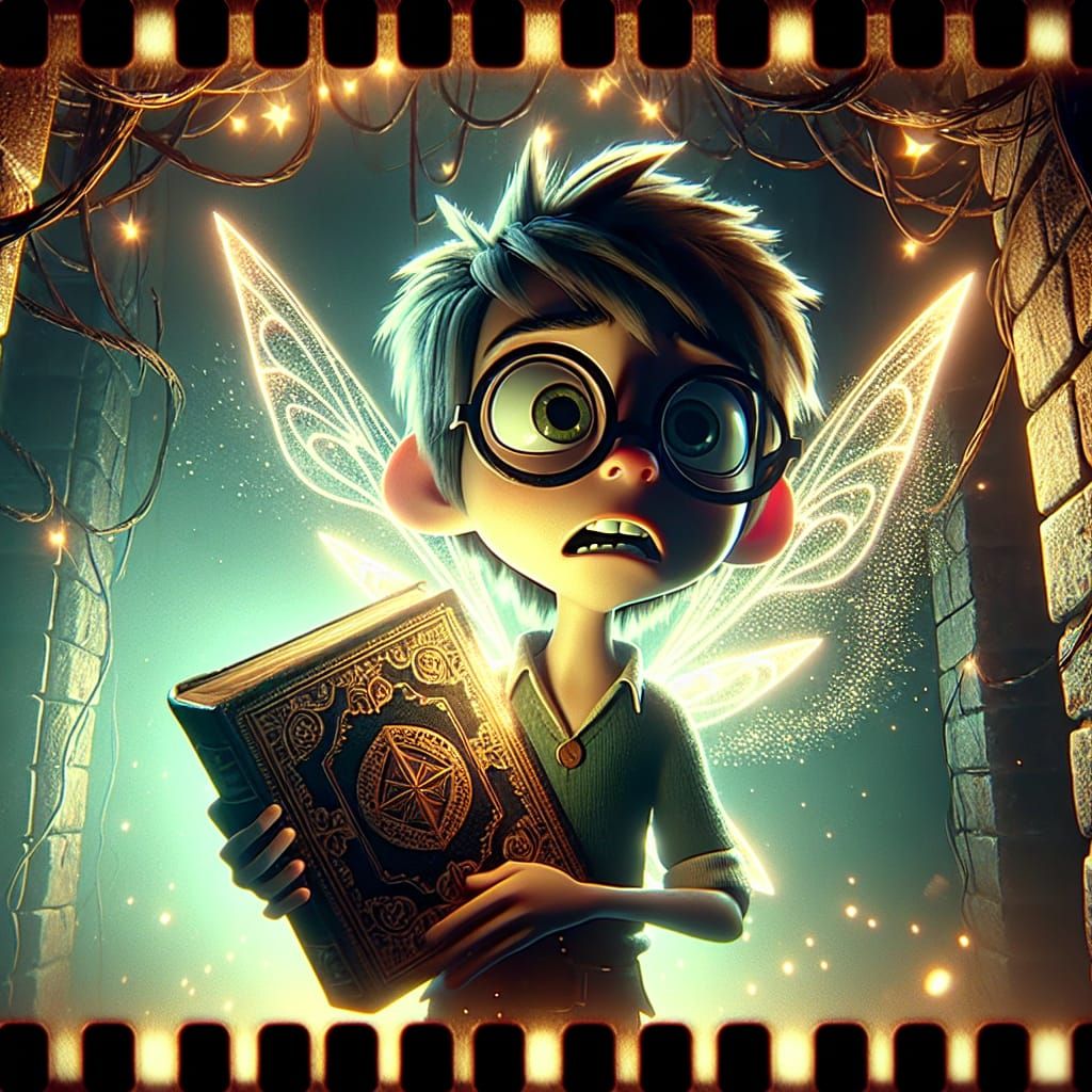 Scared Fairy in Ominous Dungeon, Cinematic Film Still