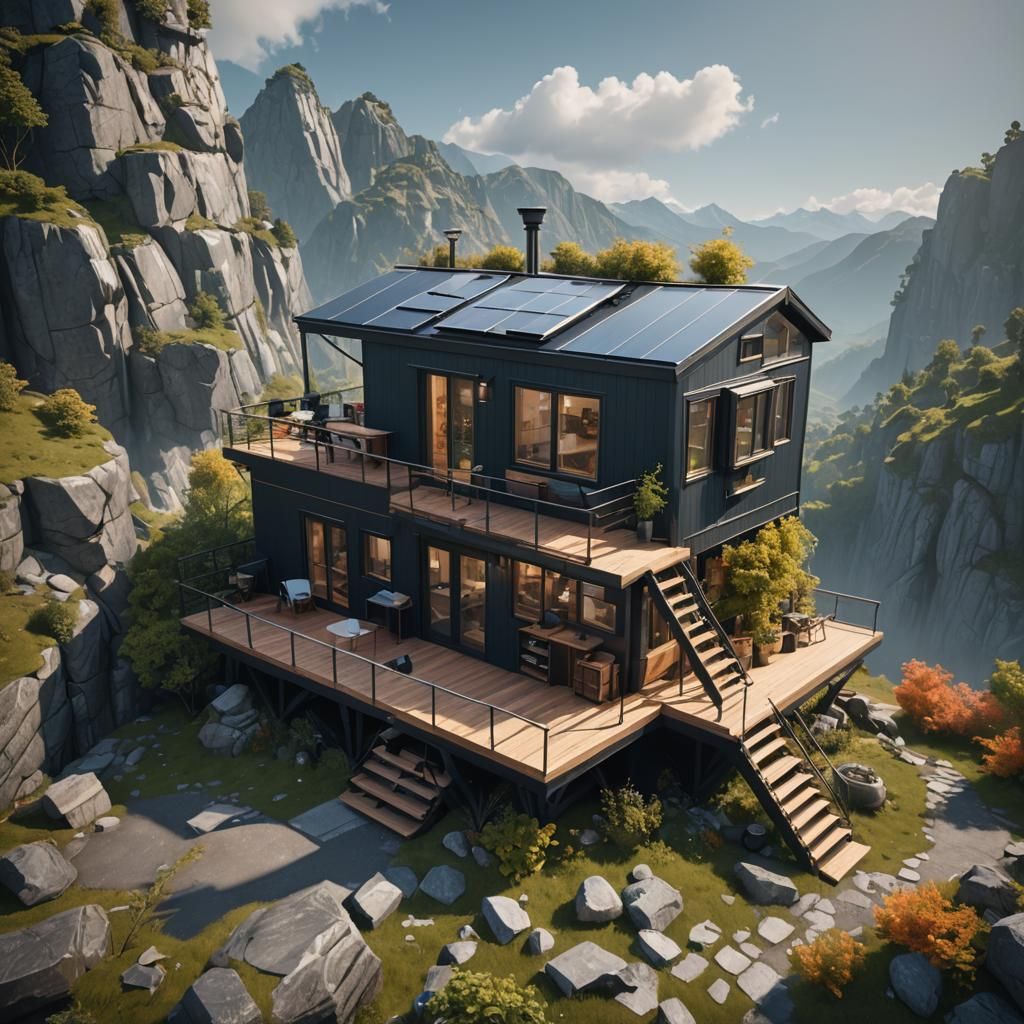 Minimalist Off-Grid Tiny House with Rooftop Deck