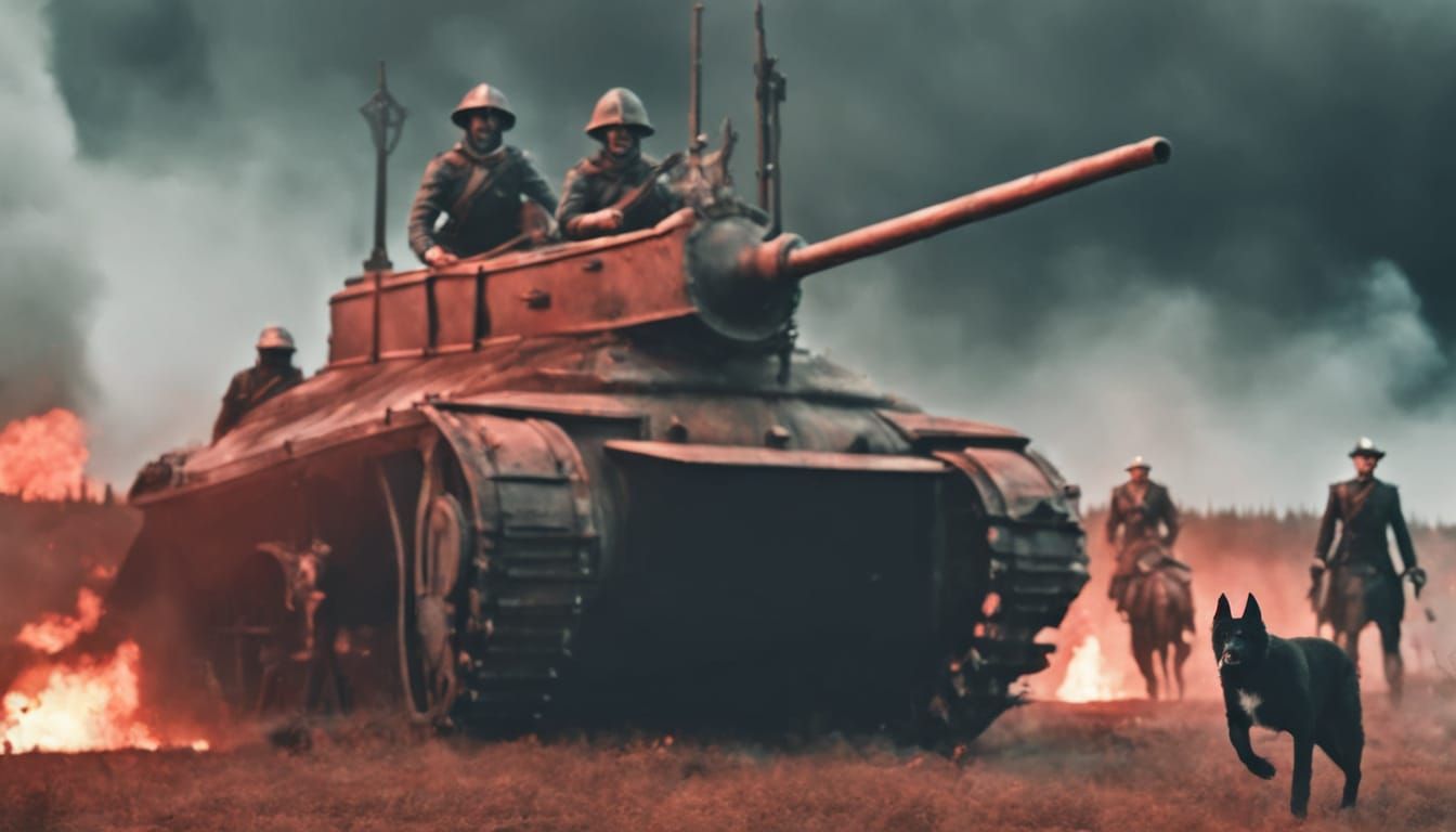 Dark Fantasy Tank Ride with Friends and Dog