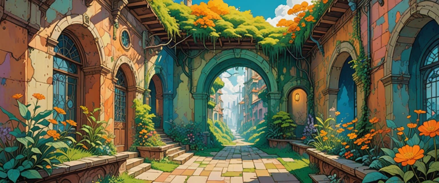 Cloud City Passageway in Comic Book Style