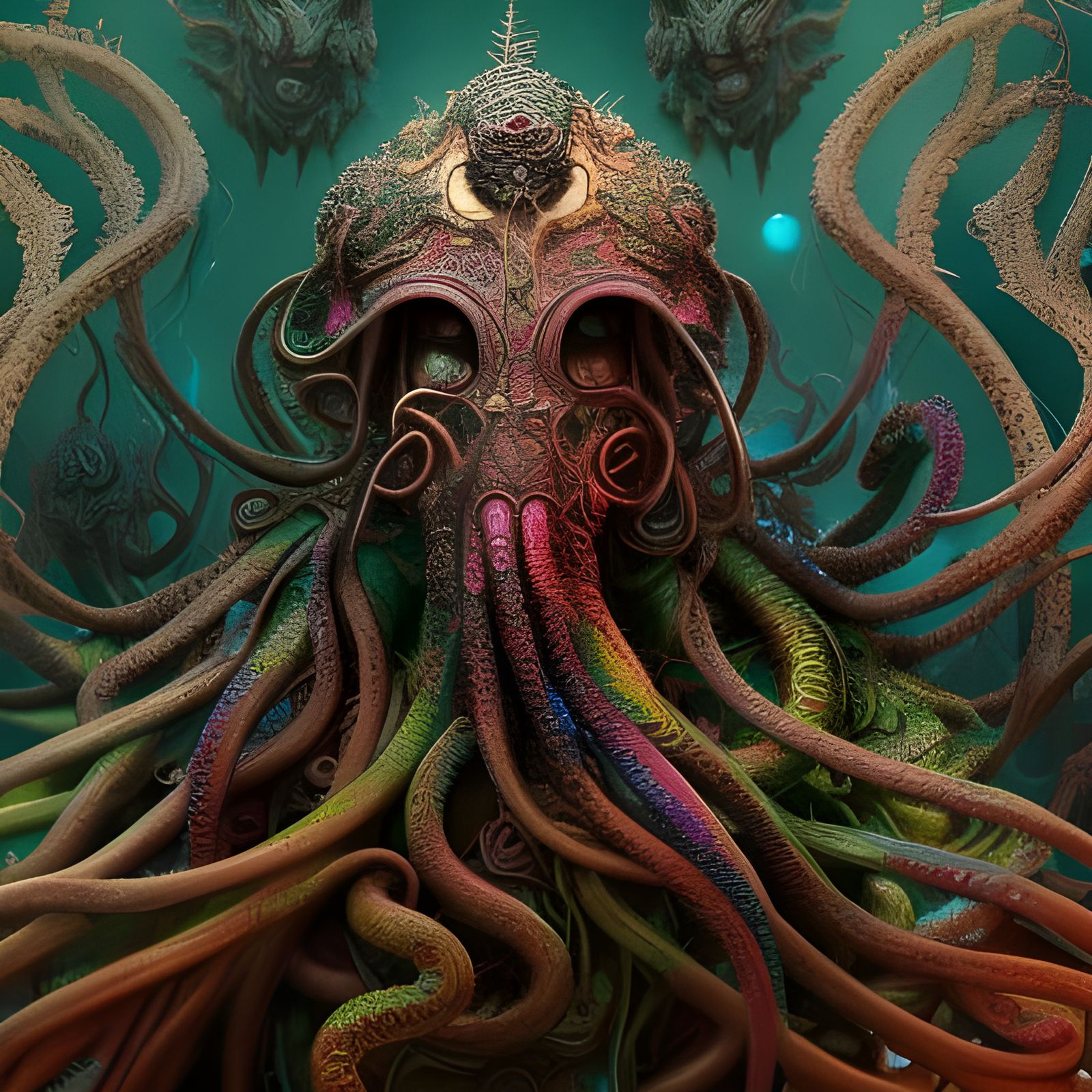 Ancient Cthulhu Demon God in Hyperdetailed Digital Art