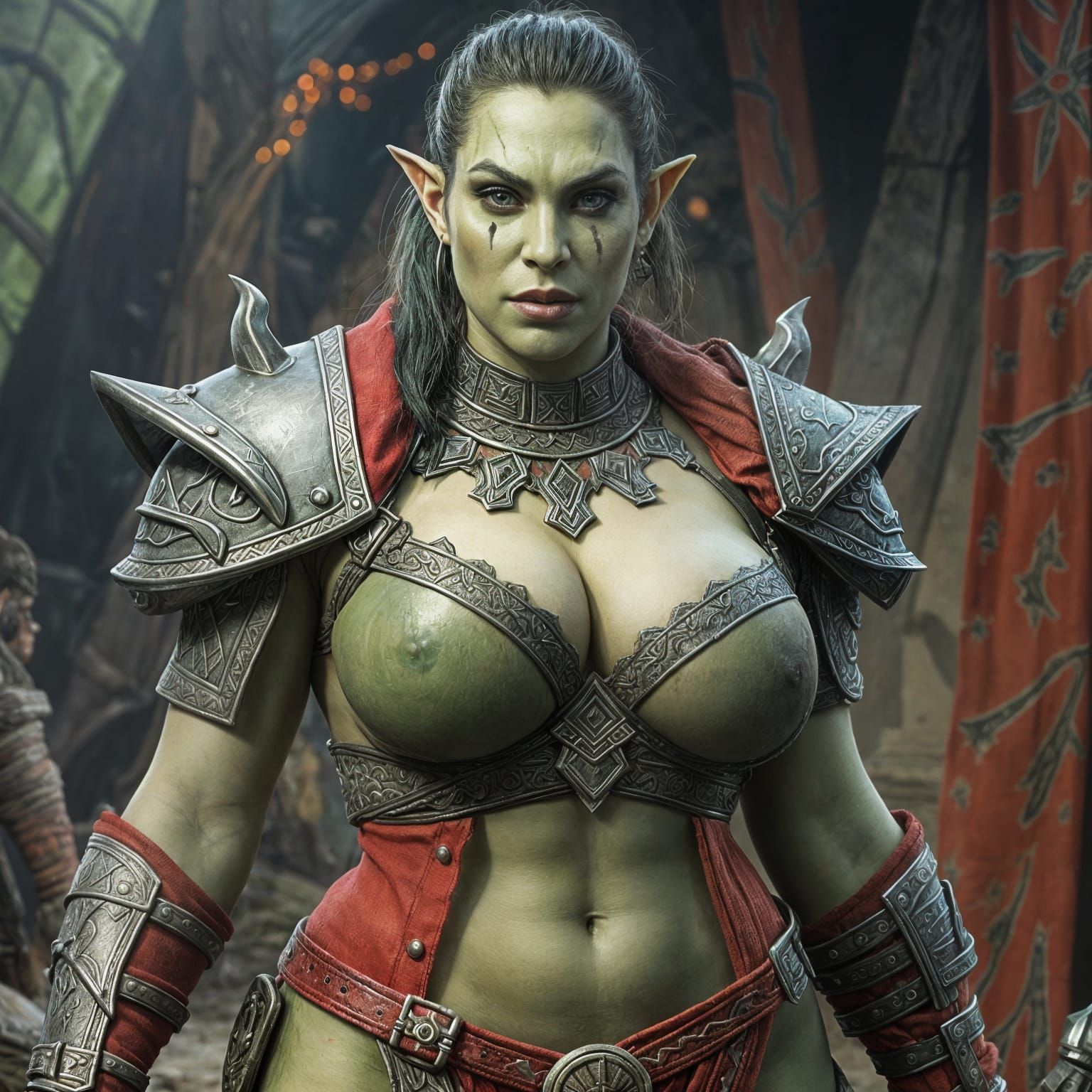 Gorgeous Female Orc Warlord Portrait