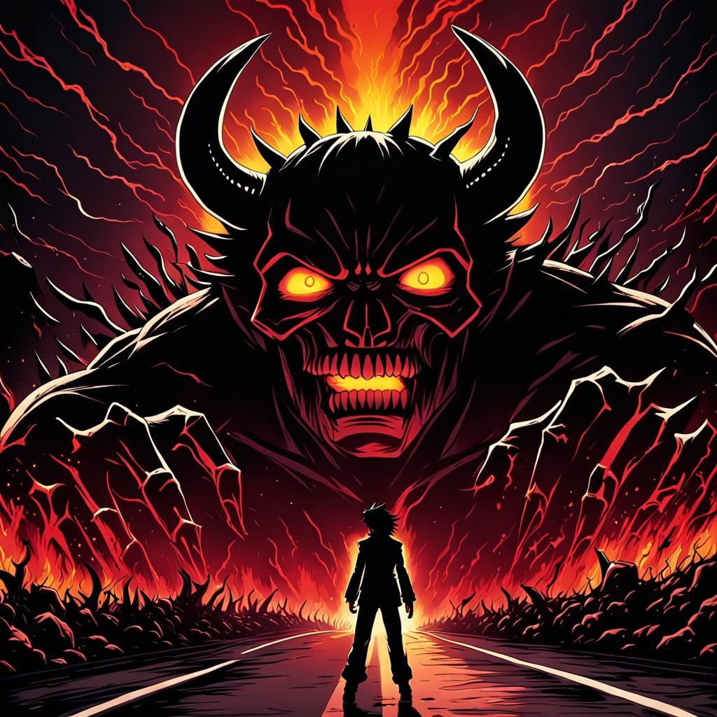 Anime Highway to Hell in Studio Trigger Style