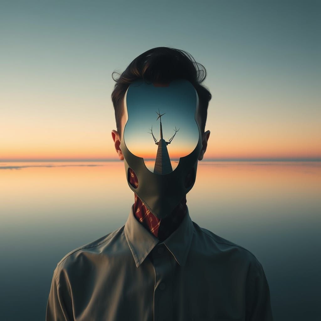 Surreal Minimalist Concept Art with Negative Space