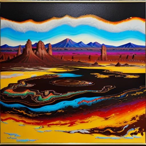 Exploding Suharto leather chocolate with paisley white and b...